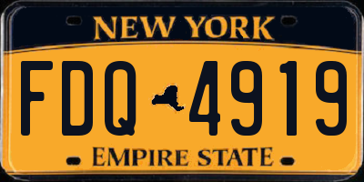 NY license plate FDQ4919