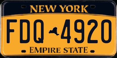 NY license plate FDQ4920