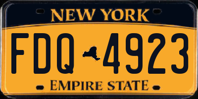 NY license plate FDQ4923