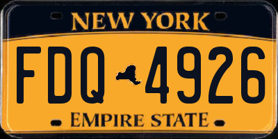 NY license plate FDQ4926