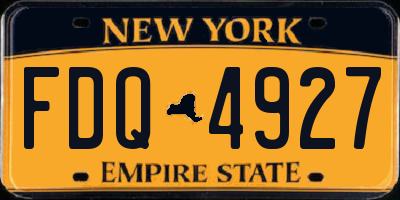 NY license plate FDQ4927