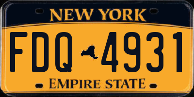 NY license plate FDQ4931