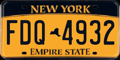 NY license plate FDQ4932