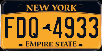 NY license plate FDQ4933