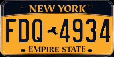 NY license plate FDQ4934