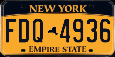 NY license plate FDQ4936