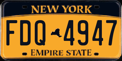 NY license plate FDQ4947