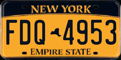 NY license plate FDQ4953