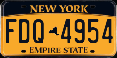 NY license plate FDQ4954