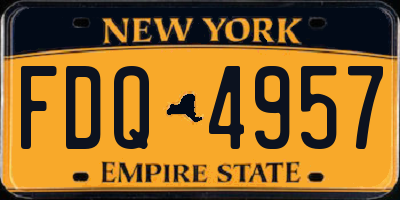 NY license plate FDQ4957