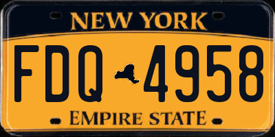 NY license plate FDQ4958