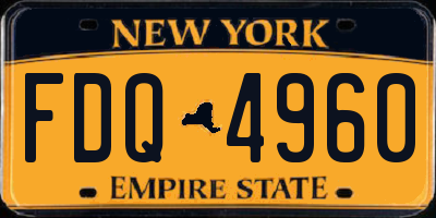 NY license plate FDQ4960