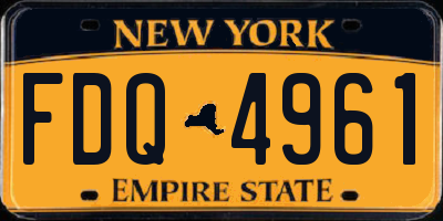 NY license plate FDQ4961