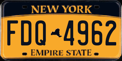NY license plate FDQ4962
