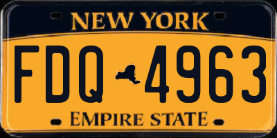 NY license plate FDQ4963
