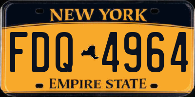 NY license plate FDQ4964