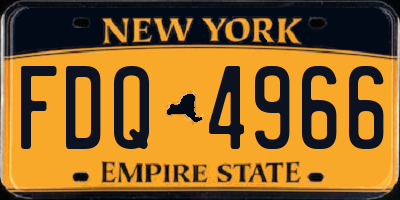 NY license plate FDQ4966