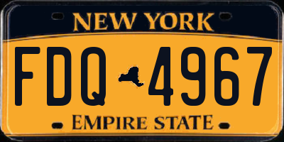 NY license plate FDQ4967