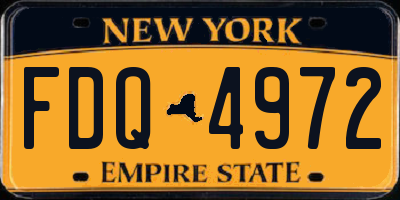 NY license plate FDQ4972