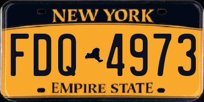 NY license plate FDQ4973