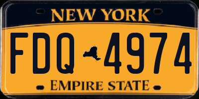 NY license plate FDQ4974
