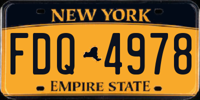 NY license plate FDQ4978