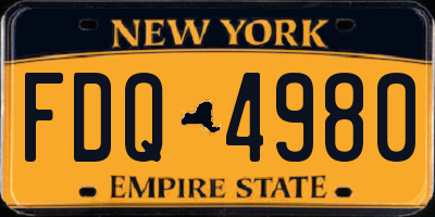 NY license plate FDQ4980
