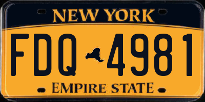 NY license plate FDQ4981