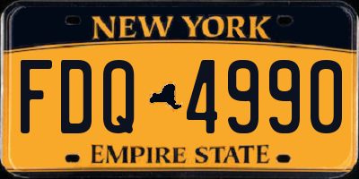NY license plate FDQ4990