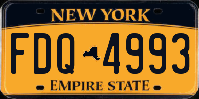 NY license plate FDQ4993