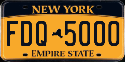 NY license plate FDQ5000