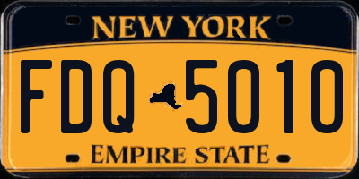NY license plate FDQ5010