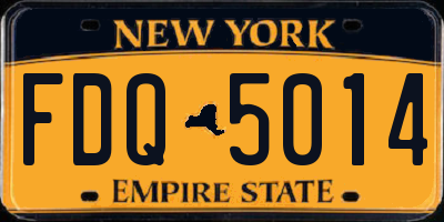 NY license plate FDQ5014