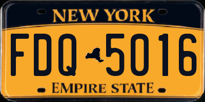 NY license plate FDQ5016