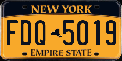 NY license plate FDQ5019