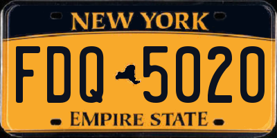 NY license plate FDQ5020