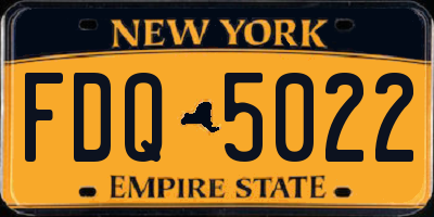 NY license plate FDQ5022