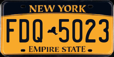 NY license plate FDQ5023