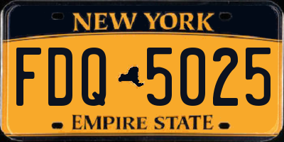 NY license plate FDQ5025