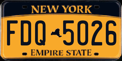 NY license plate FDQ5026