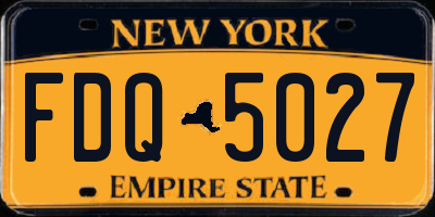 NY license plate FDQ5027