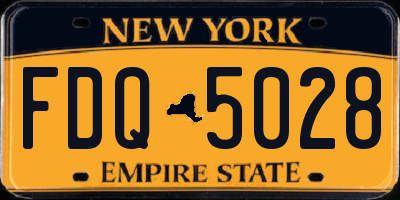 NY license plate FDQ5028
