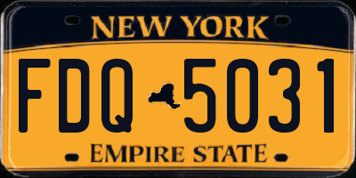 NY license plate FDQ5031