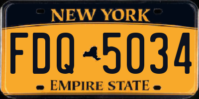 NY license plate FDQ5034