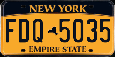 NY license plate FDQ5035