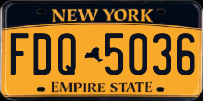 NY license plate FDQ5036