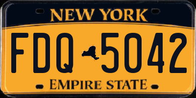NY license plate FDQ5042