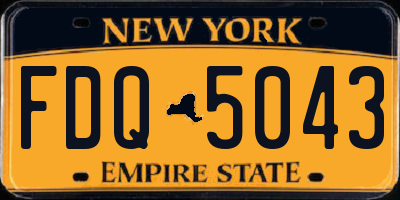 NY license plate FDQ5043