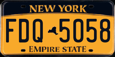 NY license plate FDQ5058