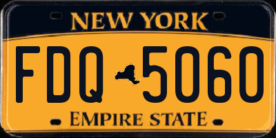 NY license plate FDQ5060